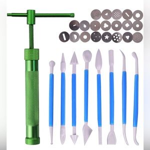 29pc Polymer Clay Fondant Extruder & Stylus Set Crafting DIY Bundle Lot Baking